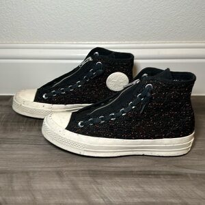 Converse Chuck Taylor Speckled Black Crochet Sneakers - 9
